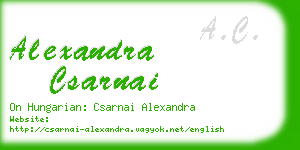 alexandra csarnai business card